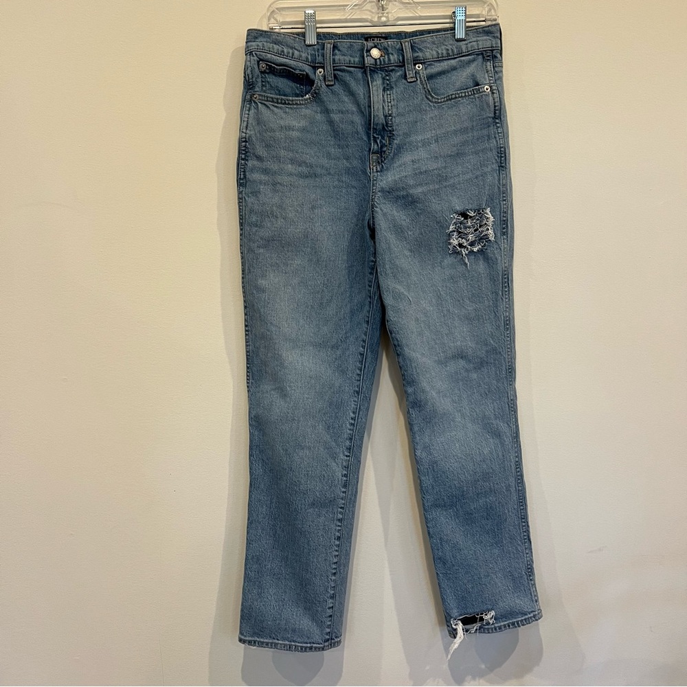 J. Crew hi rise vintage classic‎ straight leg distressed jeans